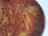 Redware 11 inch Plate with Marbled Motif