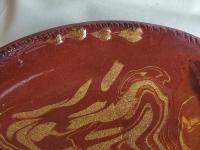 Redware 11 inch Plate with Marbled Motif