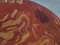 Redware 11 inch Plate with Marbled Motif