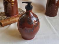 Redware Soap/Lotion Dispenser Bottle with Spangles