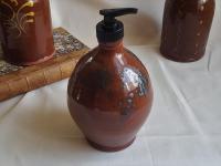 Redware Soap/Lotion Dispenser Bottle with Spangles