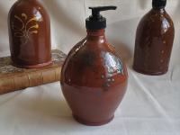 Redware Soap/Lotion Dispenser Bottle with Spangles