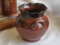 Redware Pot with Ruffled Rim