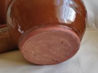 Redware Pot with Ruffled Rim