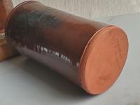 Large Redware Utensil Jar with Spangles