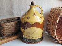 Redware Jug with Sleeping Cat Sgraffito Motif