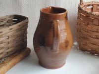 Redware Pitcher with Black Dabbles
