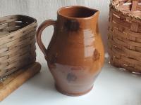 Redware Pitcher with Black Dabbles