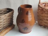Redware Pitcher with Black Dabbles