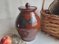 Redware 10 in Large Jar with Spangles