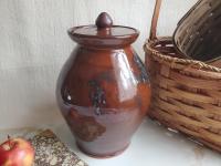 Redware 10 in Large Jar with Spangles