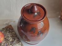 Redware 8 in Jar with Spangles