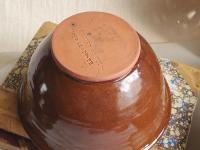 Redware 6 inch Bowl with "Feather" Motif