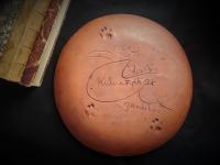 Redware 11 in Plate with Pineapple Sgraffito Motif