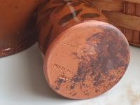 Redware Soap/Lotion Dispenser Bottle with Leaf Motif