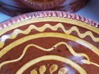 Redware 7 in. Plate with Slip Decoration
