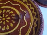 Redware 7 in. Plate with Slip Decoration