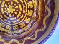 Redware 9 in. Plate with Slip Decoration