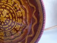 Redware 9 in. Plate with Slip Decoration