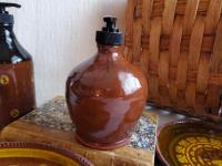 Redware Soap/Lotion Dispenser Bottle with Spangles