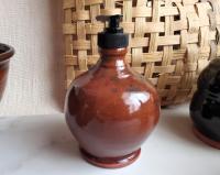 Redware Soap/Lotion Dispenser Bottle with Spangles (C)