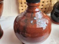 Redware Soap/Lotion Dispenser Bottle with Spangles (C)