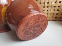 Redware Soap/Lotion Dispenser Bottle with Spangles (C)
