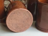 Handmade Redware Mugs (4) with Spangles by Pied Potter Hamelin