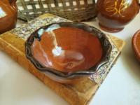 Redware Salt Cellar with Fluted Rim - Perfect Bowl for Salt, Nuts, and More!