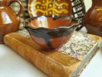 Redware Salt Cellar with Fluted Rim - Perfect Bowl for Salt, Nuts, and More!
