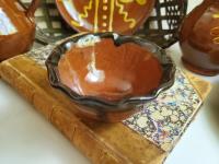Redware Salt Cellar with Fluted Rim - Perfect Bowl for Salt, Nuts, and More!