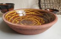 Wheel-Thrown Redware Pie Plate, Food Safe Glaze, Antiqued, by Pied Potter Hamelin