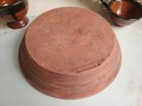 Wheel-Thrown Redware Pie Plate, Food Safe Glaze, Antiqued, by Pied Potter Hamelin