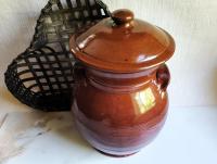 Redware Ovoid 8.75 in Jar with Antique Finish by Pied Potter Hamelin