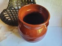 Redware Ovoid 8.75 in Jar with Antique Finish by Pied Potter Hamelin