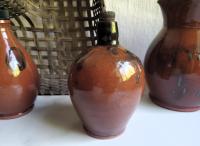 Unique Ovoid Bottle, Wheel-Thrown. Antiqued Stopper, Food Safe Glaze