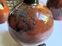 Unique Ovoid Bottle, Wheel-Thrown. Antiqued Stopper, Food Safe Glaze
