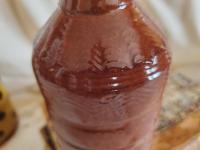 Redware Soap Dispenser, Wheel-Thrown, Antiqued, Incised Pattern