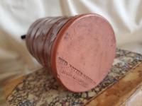 Redware Soap Dispenser, Wheel-Thrown, Antiqued, Incised Pattern