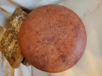 Redware 9 in. Plate with Black Dapples, Food Safe, Antiqued