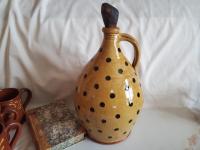 Redware Jug with Black Dots Decoration