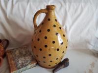 Redware Jug with Black Dots Decoration
