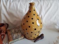 Redware Jug with Black Dots Decoration