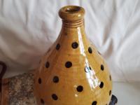 Redware Jug with Black Dots Decoration