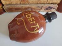 Redware Flask, Black Neck and Slipware Words