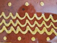 Oval Redware Platter with Traditional Slip Pattern