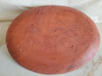Oval Redware Platter with "Simple Gifts" motif