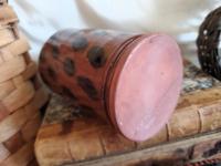 Redware Soap or Lotion Dispenser Bottle with Black Dapples