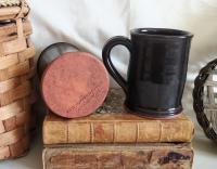 Handmade Redware Mugs (2) with Black Glaze