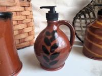 One-of-a-Kind Redware Soap or Lotion Dispenser Jug